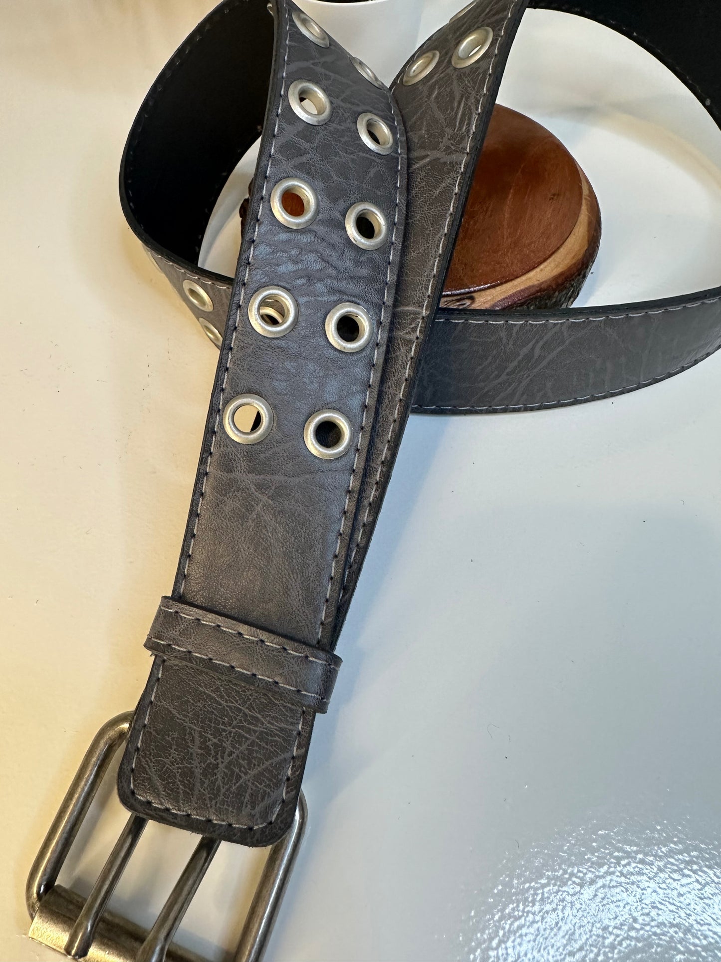 Grey Grommet Belt