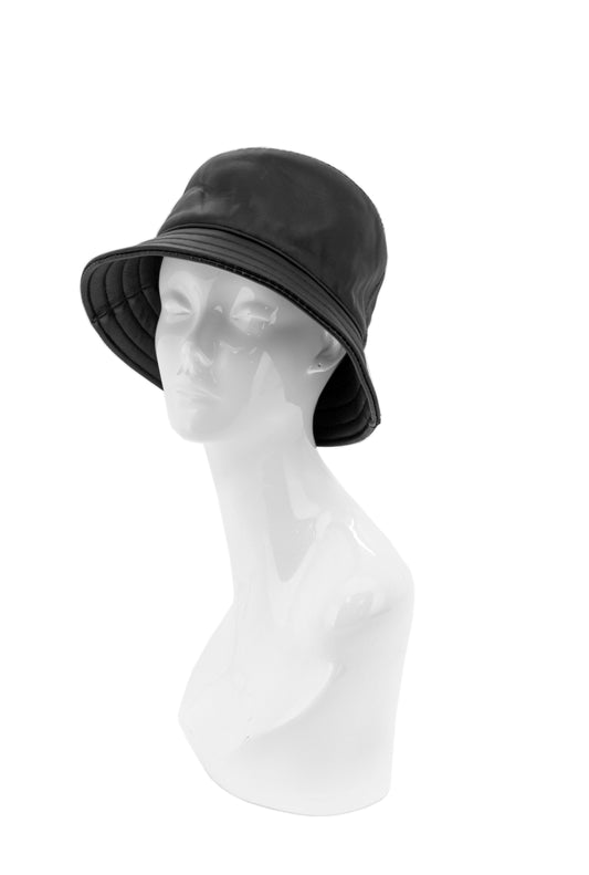 Leather Bucket Hat - Black