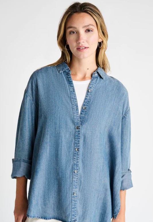 Avril Lyocell Button Down - Indigo