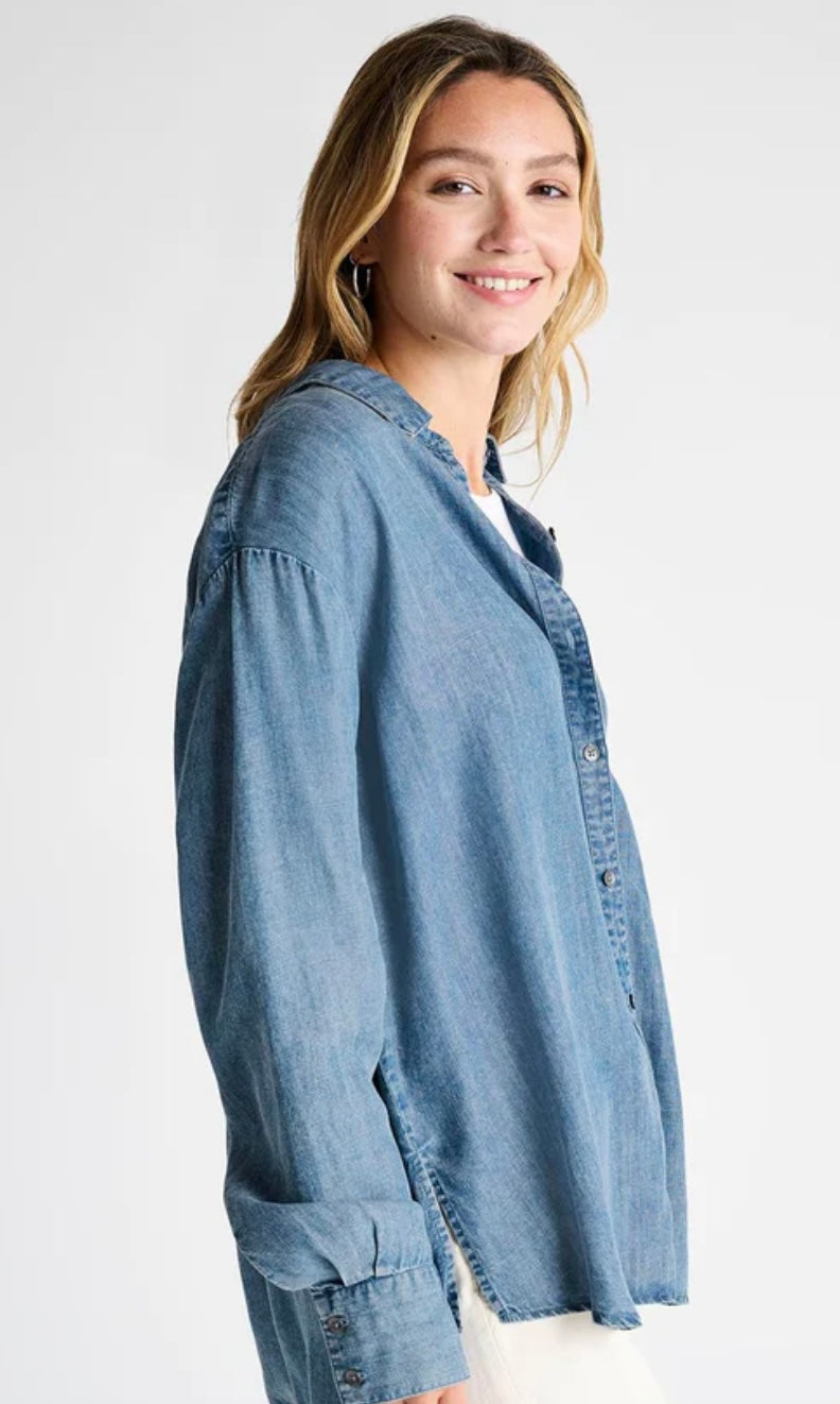 Avril Lyocell Button Down - Indigo