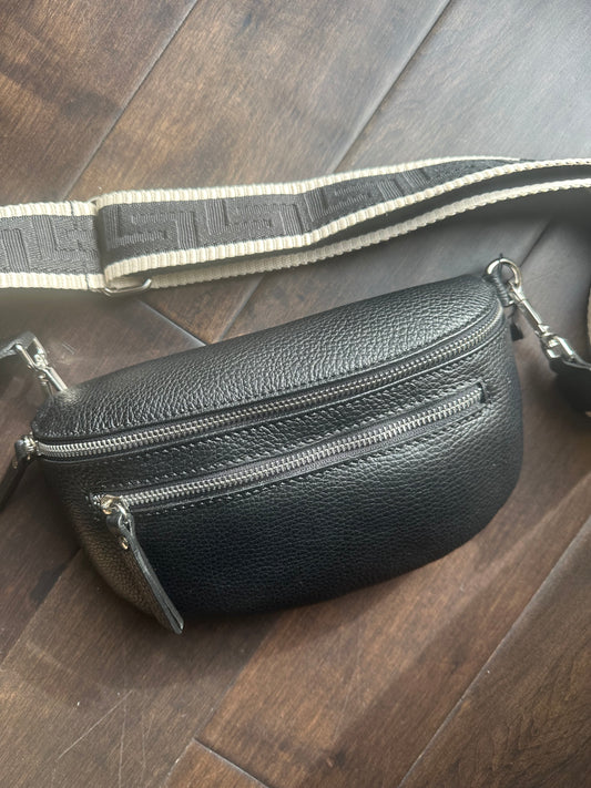 Double Zip Fanny Pack - Black