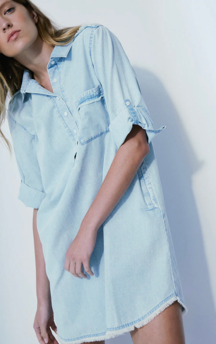 Lucile Bleached Denim Dress