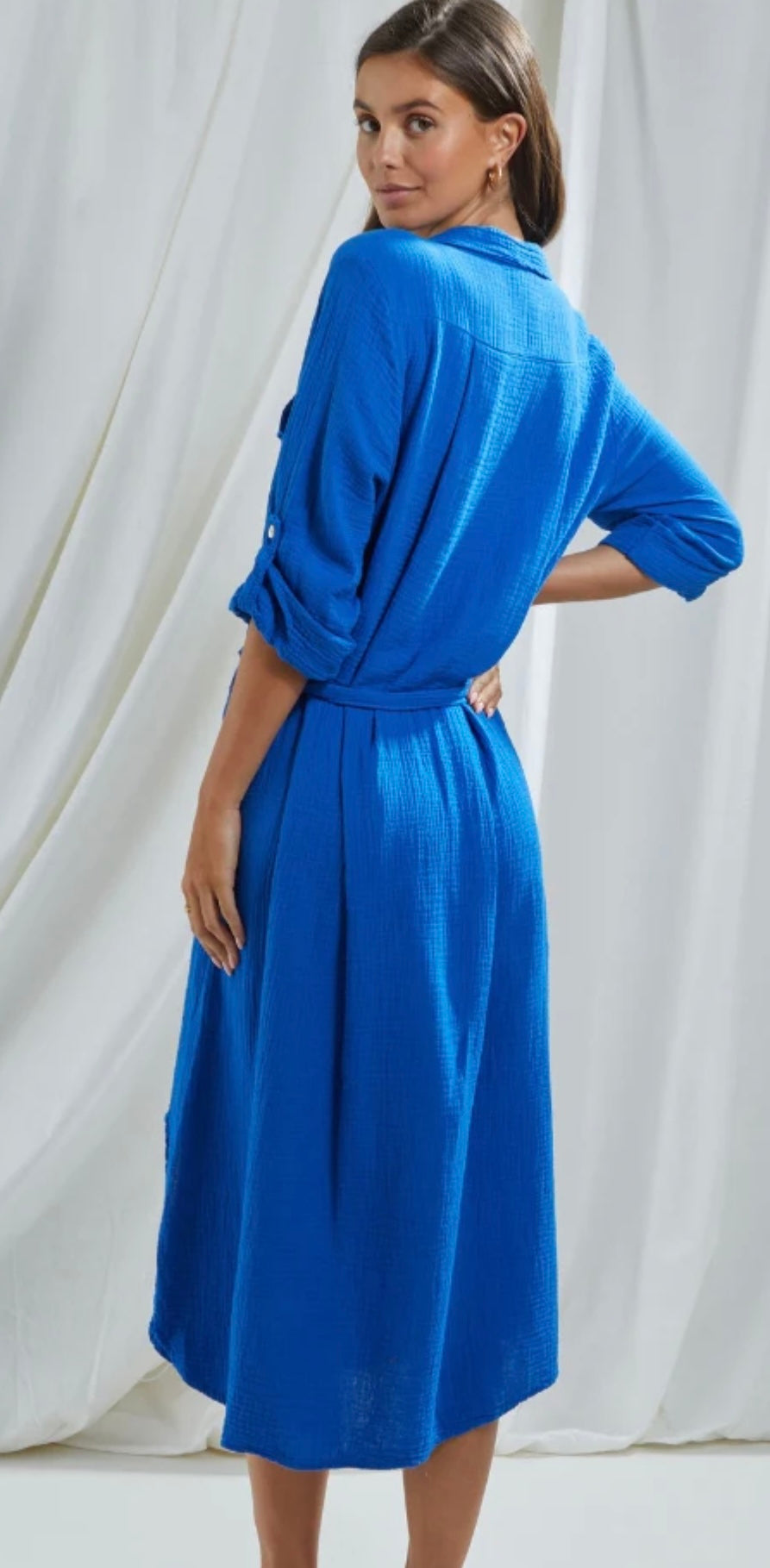 Cassis Shirt Dress - Klein Blue