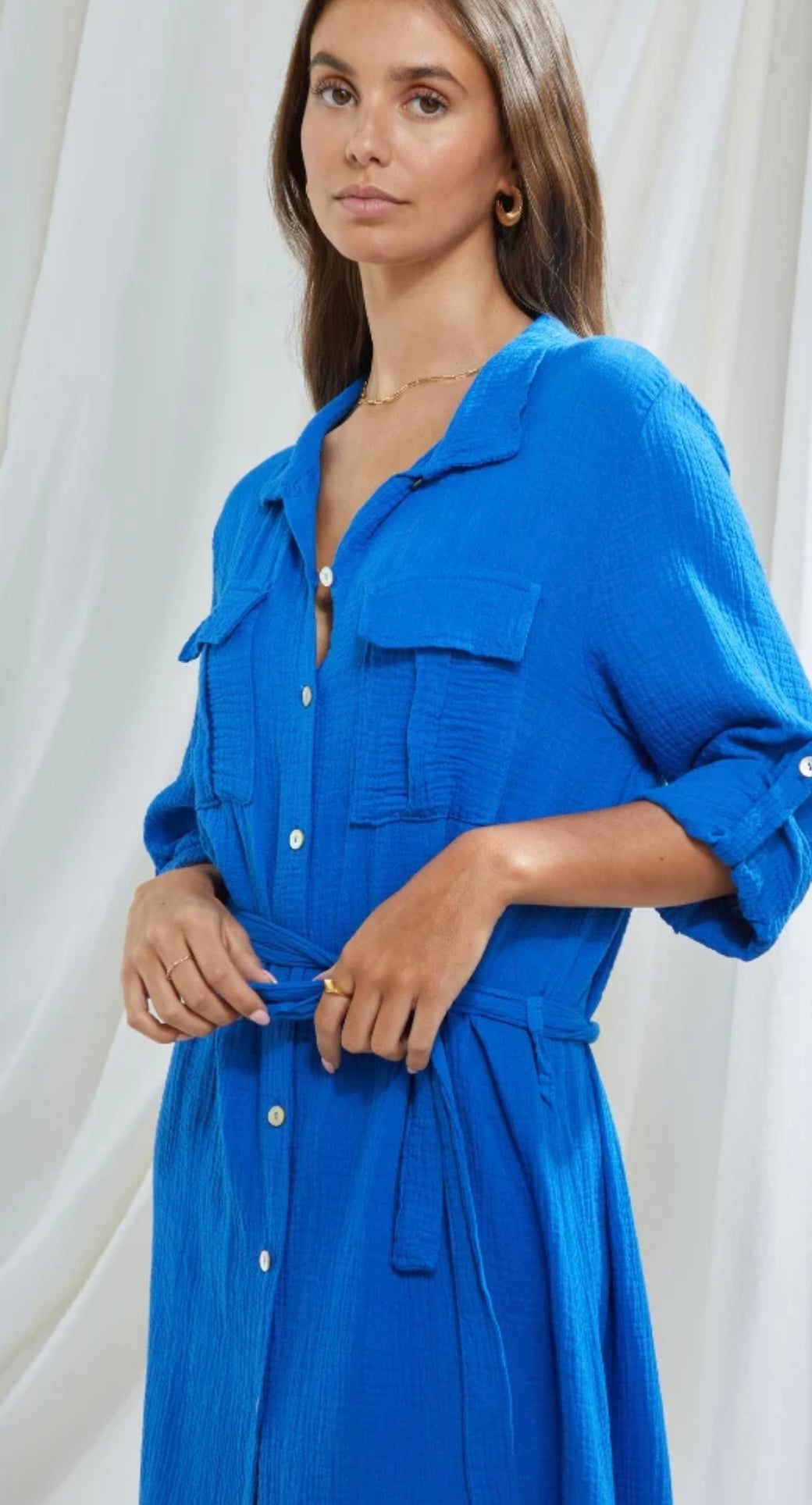 Cassis Shirt Dress - Klein Blue