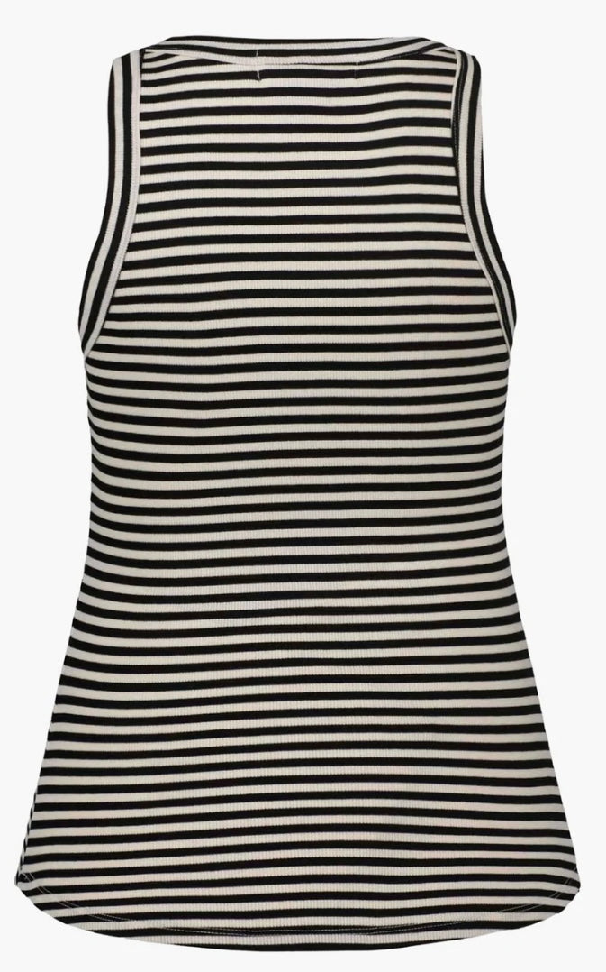 Black White Striped Tank