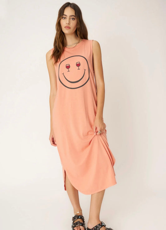 Wine Eyes Tank Dress - Papaya