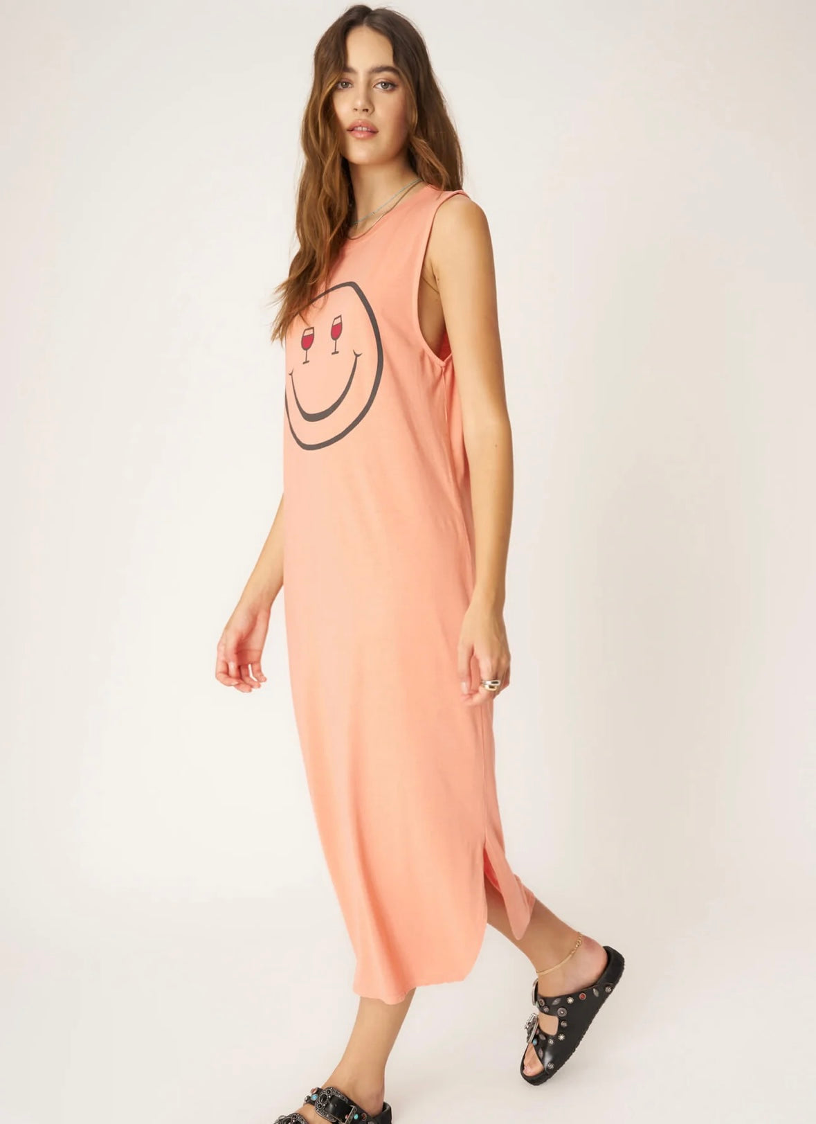 Wine Eyes Tank Dress - Papaya