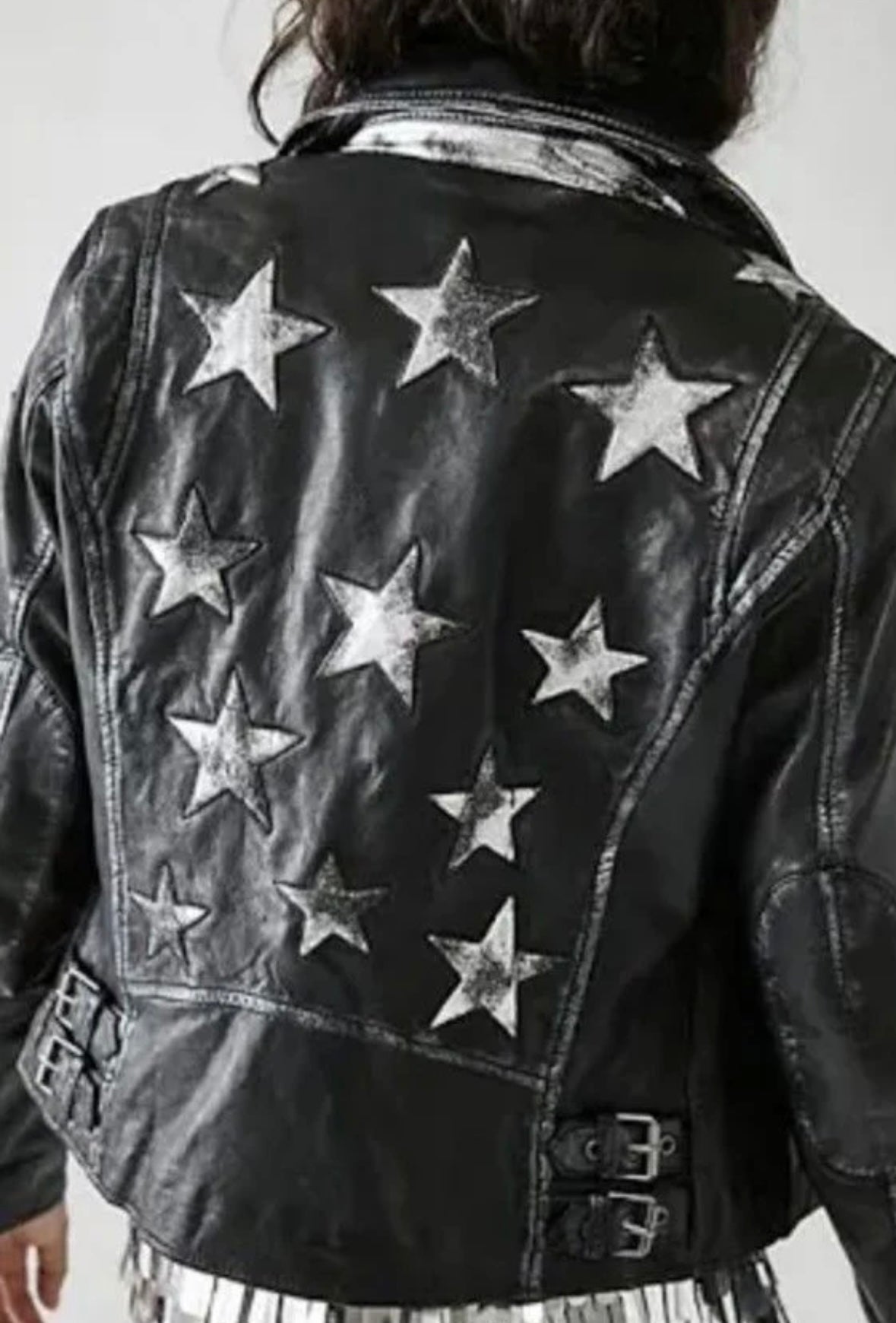 Christy Star Moto Jacket - Black/Silver