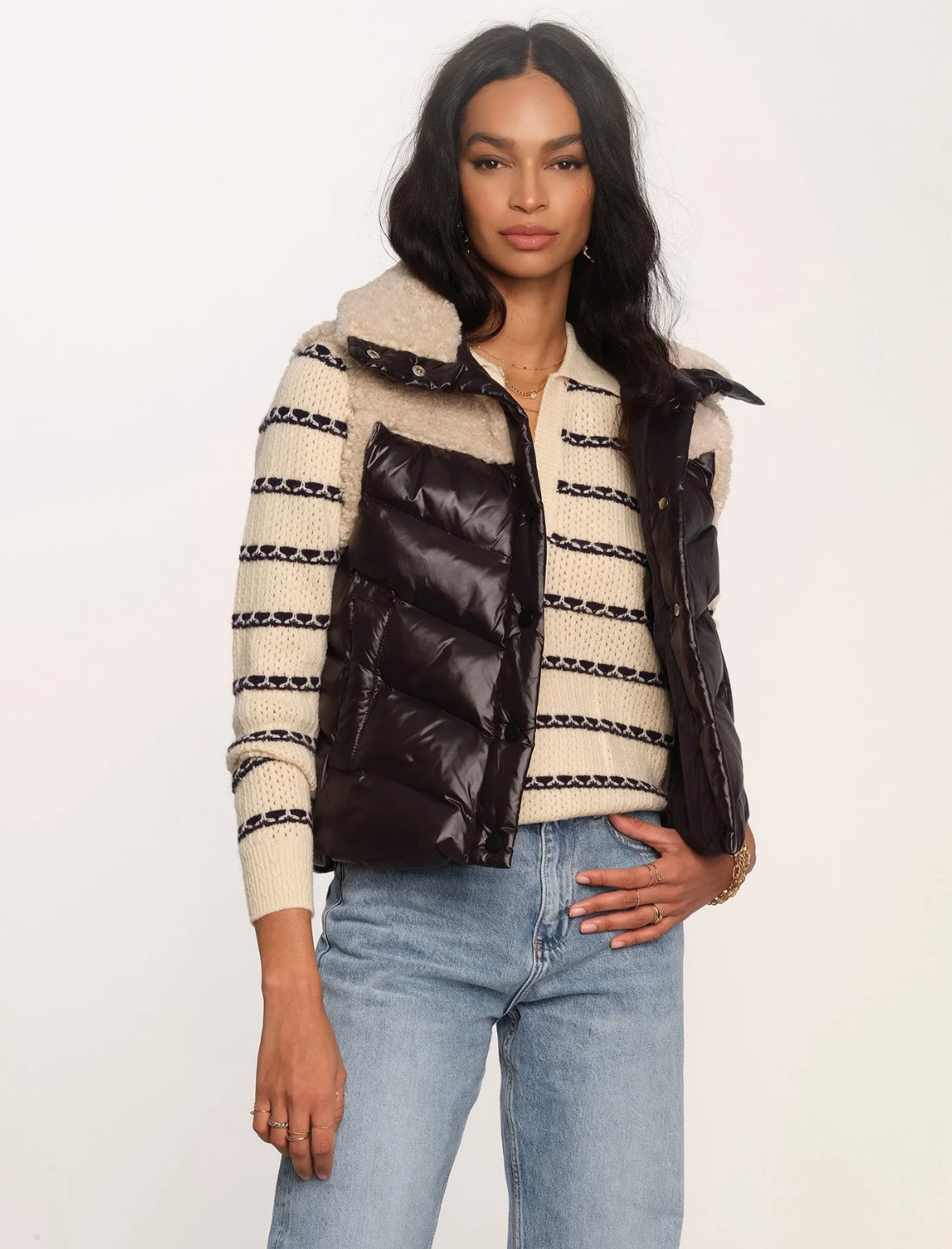 Troye Vest - Black/Sherpa