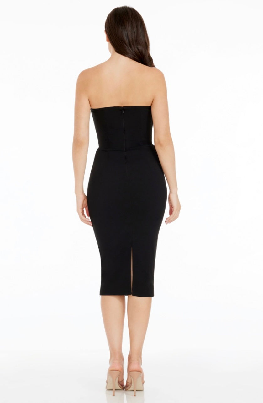 Erica Black Dress with Sheer Detail