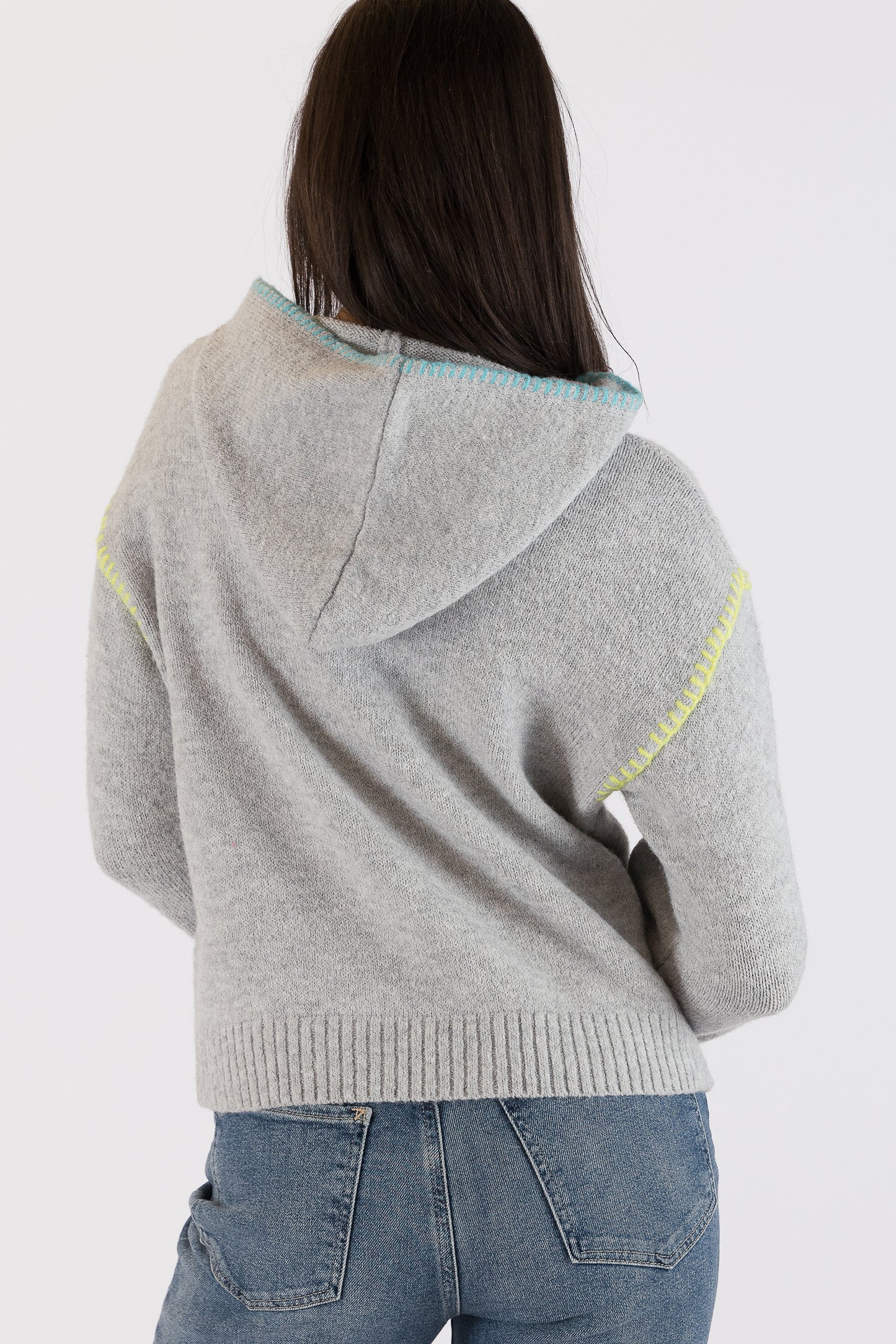 Joyce - Eco Hoody with Coloured Edge Stitching