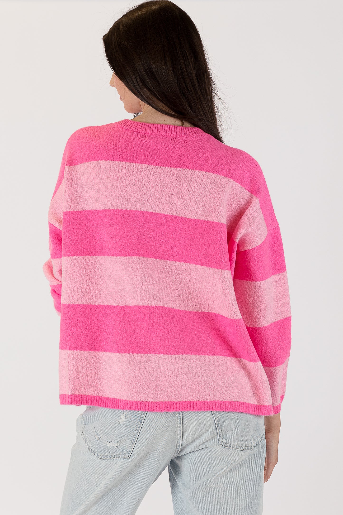 Ravian - Fuchsia Striped Sweater