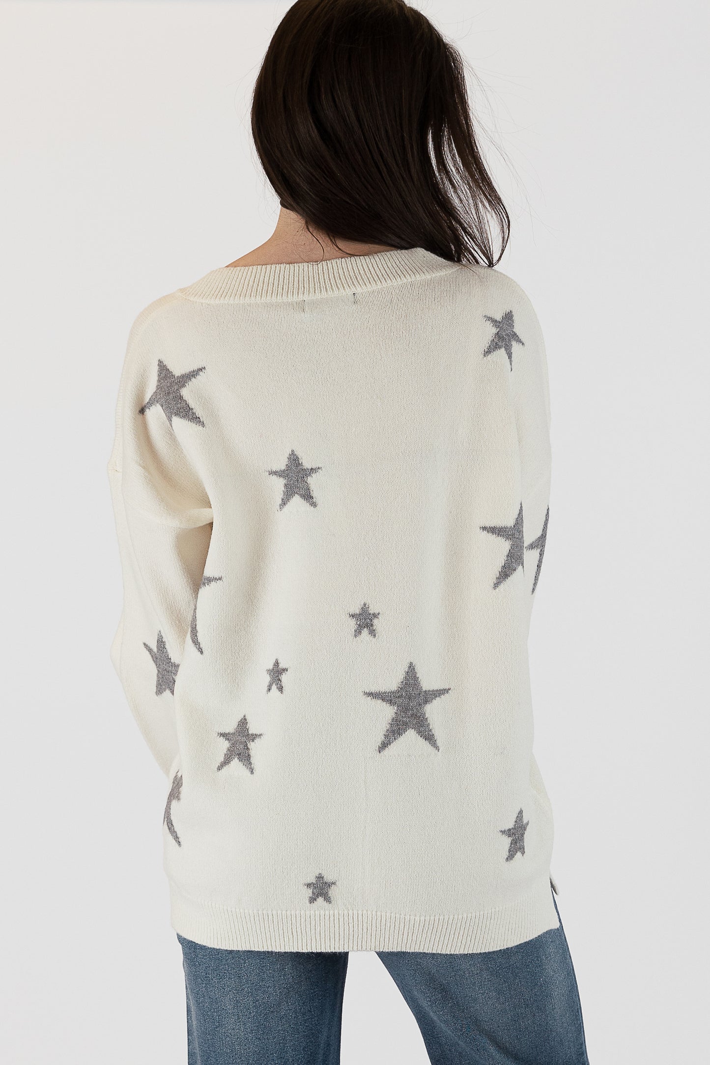 Shelly - Neck Sweater with Stars