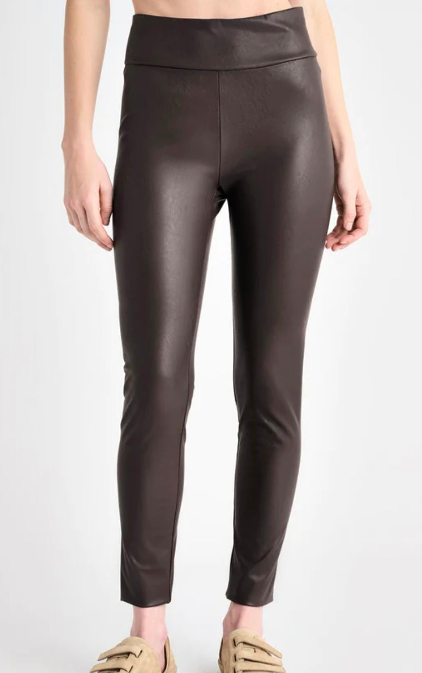 Vegan Leather Legging - Chocolate