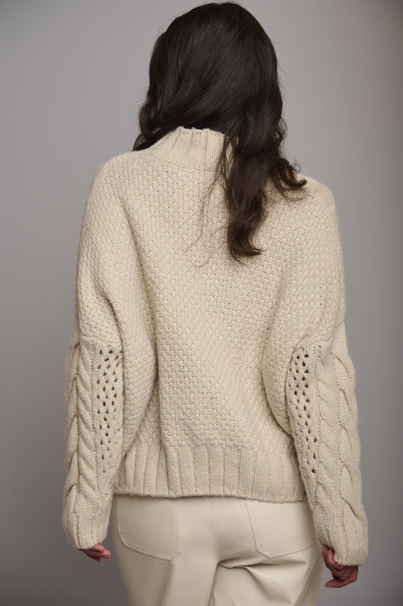 Crew Neck Relaxed Sweater - Cream