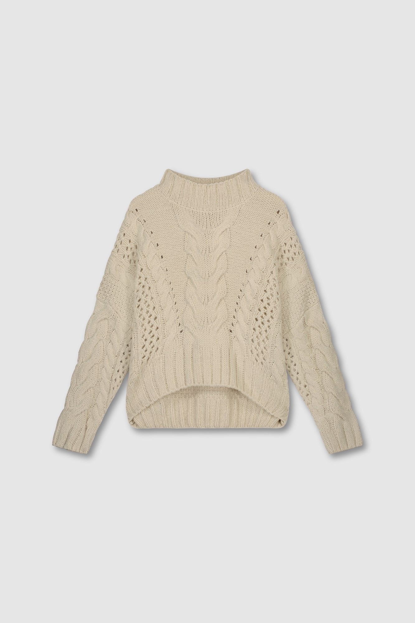 Crew Neck Relaxed Sweater - Cream