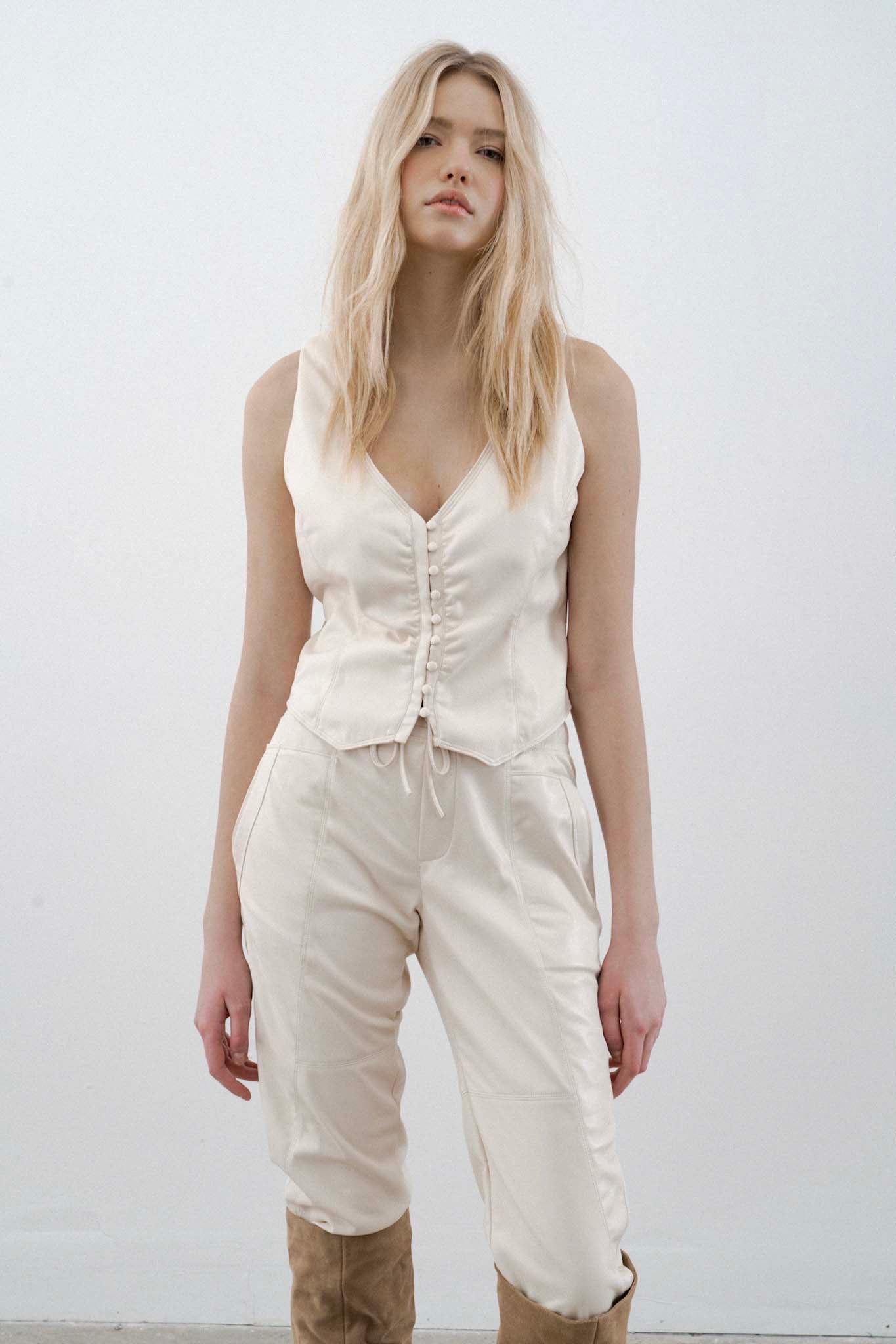 Brooke - Vegan Cream Vest