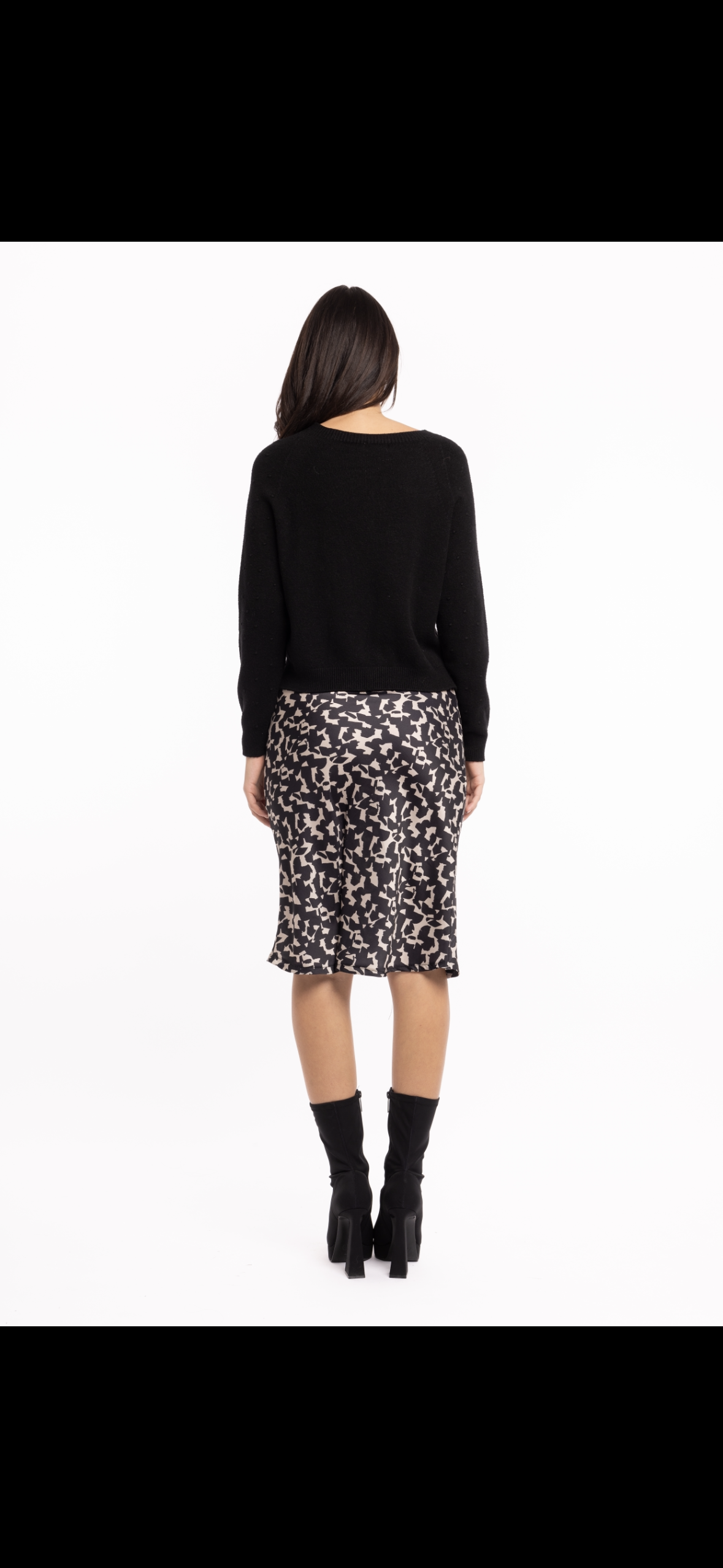 Knitted Long Sleeve with Micro Dot - Black 921