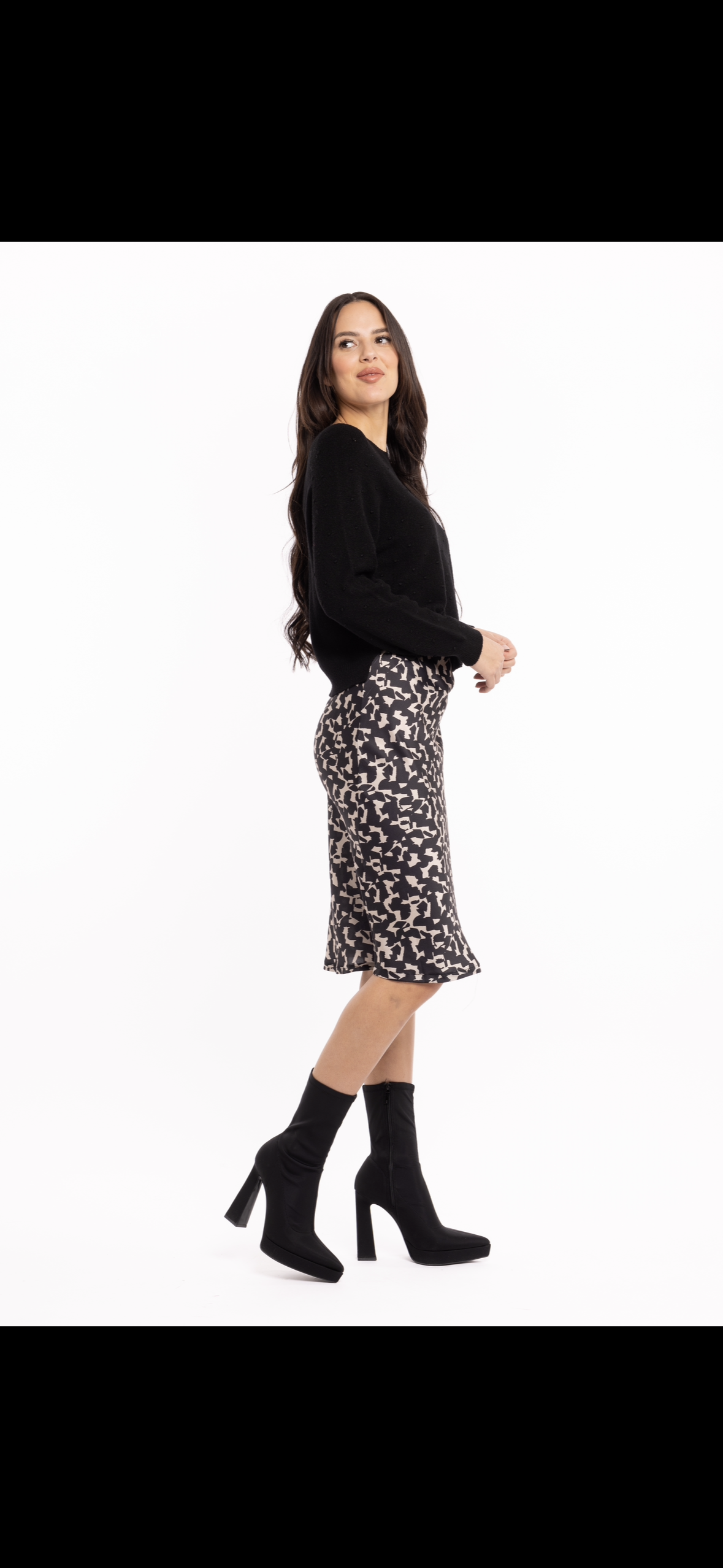 Knitted Long Sleeve with Micro Dot - Black 921