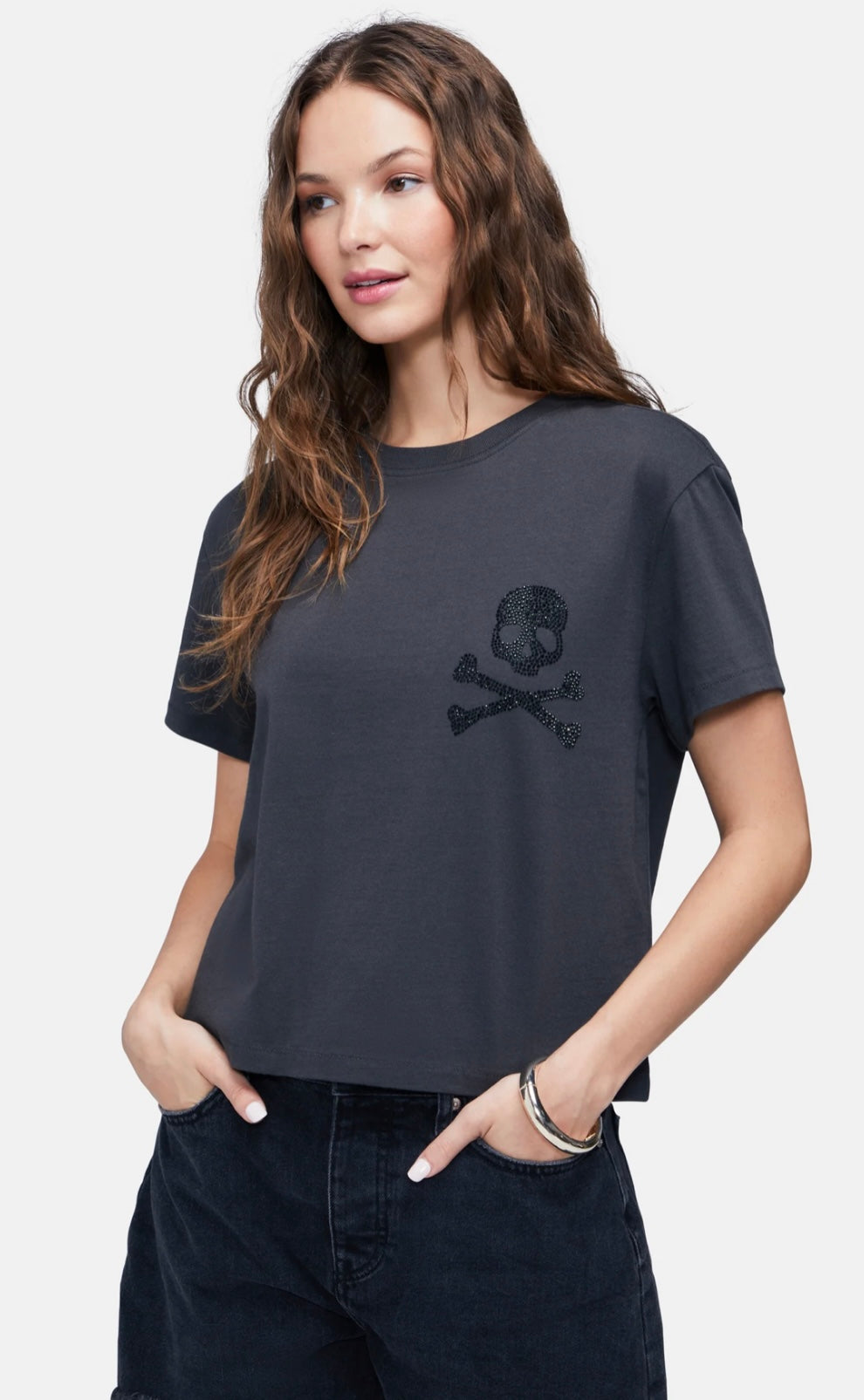 Rhinstone Skull Jam T Shirt