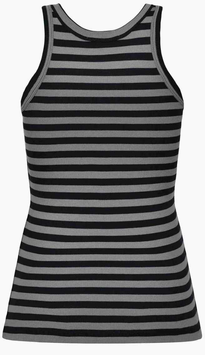 Black Taupe Stripe Tank