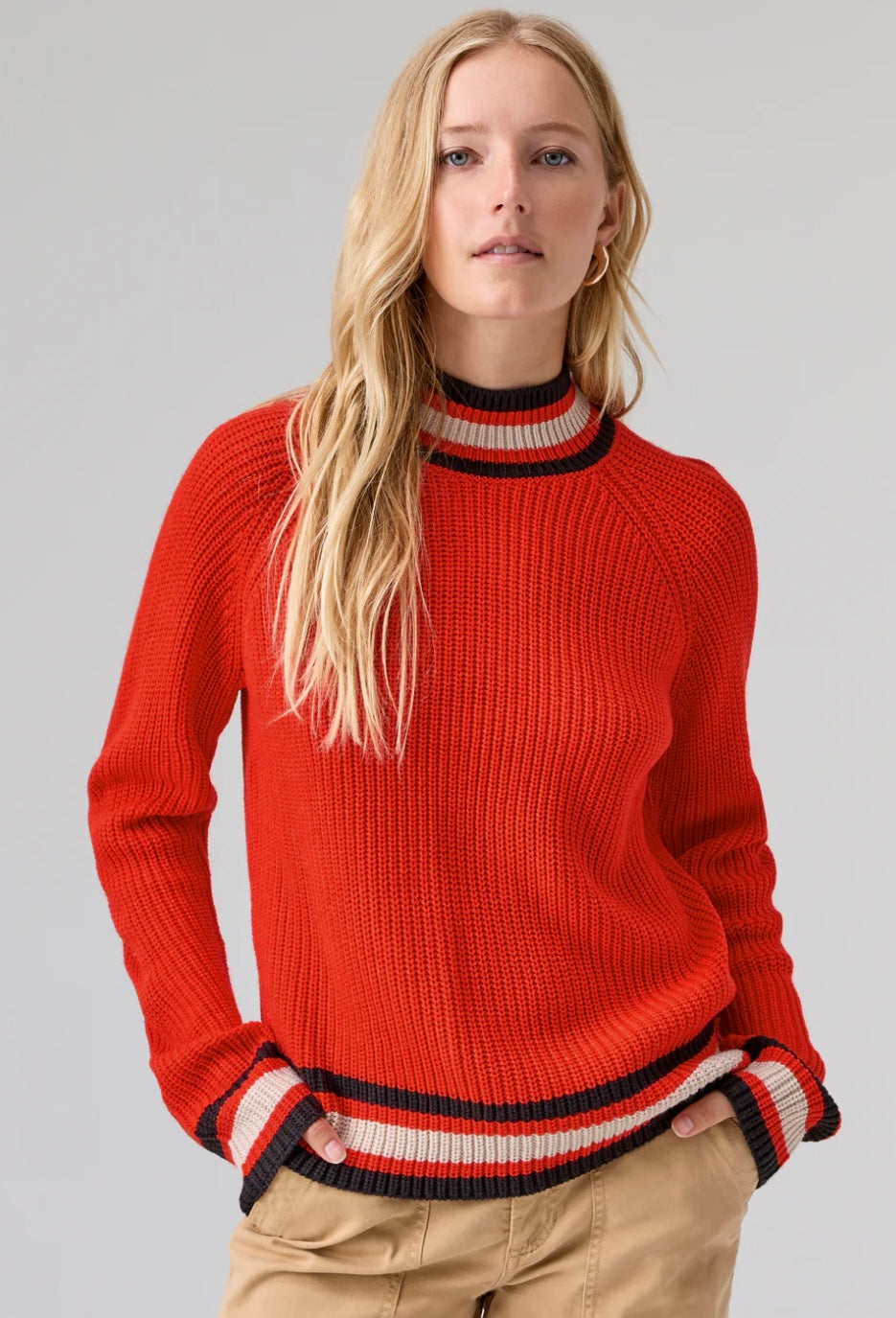 Sporty Stripe Sweater - Red