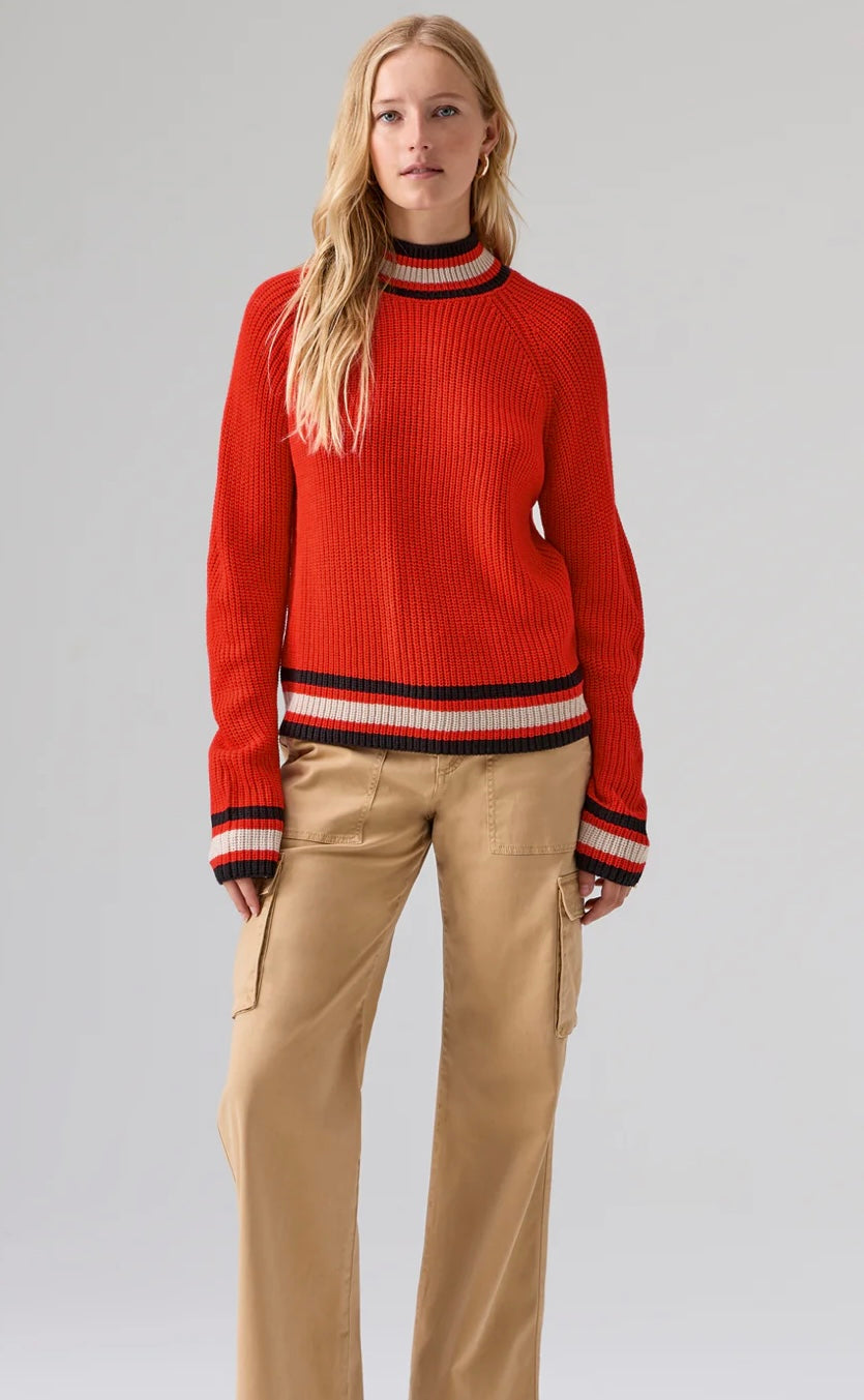 Sporty Stripe Sweater - Red