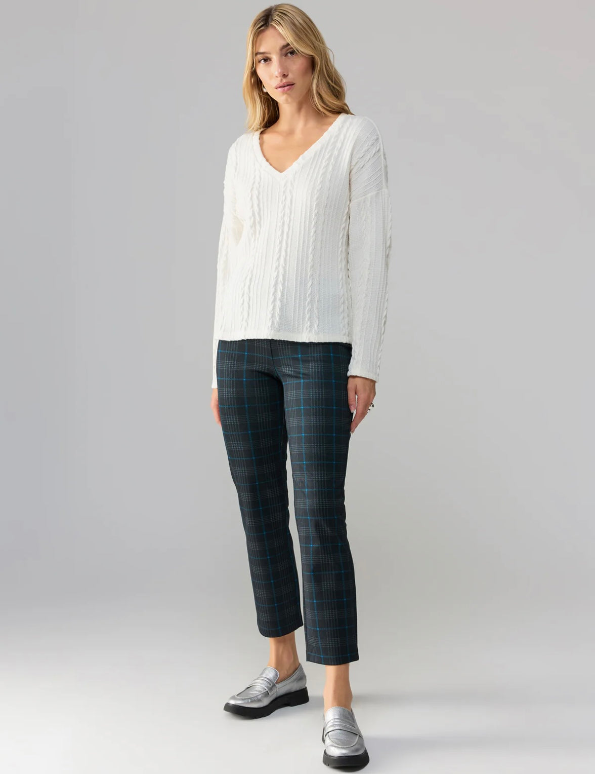 Carnaby Kick Crop - Blue Moon Plaid