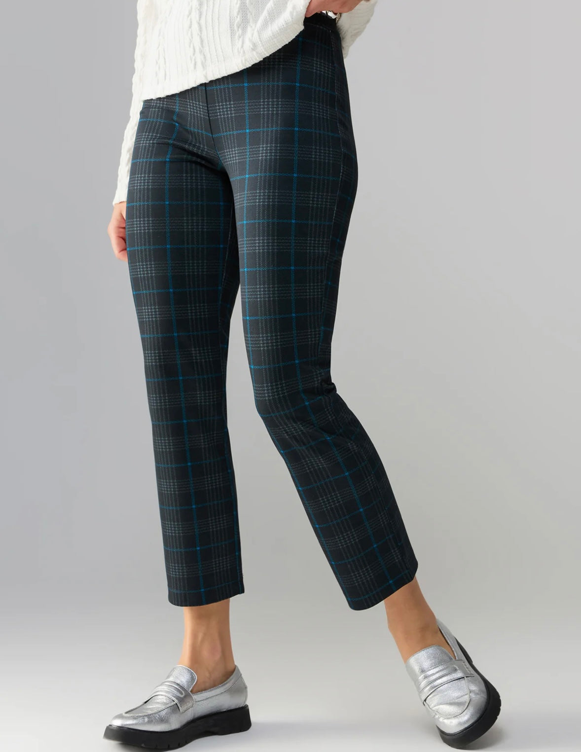 Carnaby Kick Crop - Blue Moon Plaid