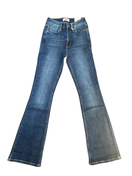 Blue High Rise Skinny Flare