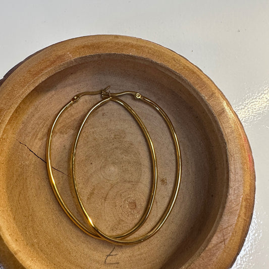 Oval Gold Hoops