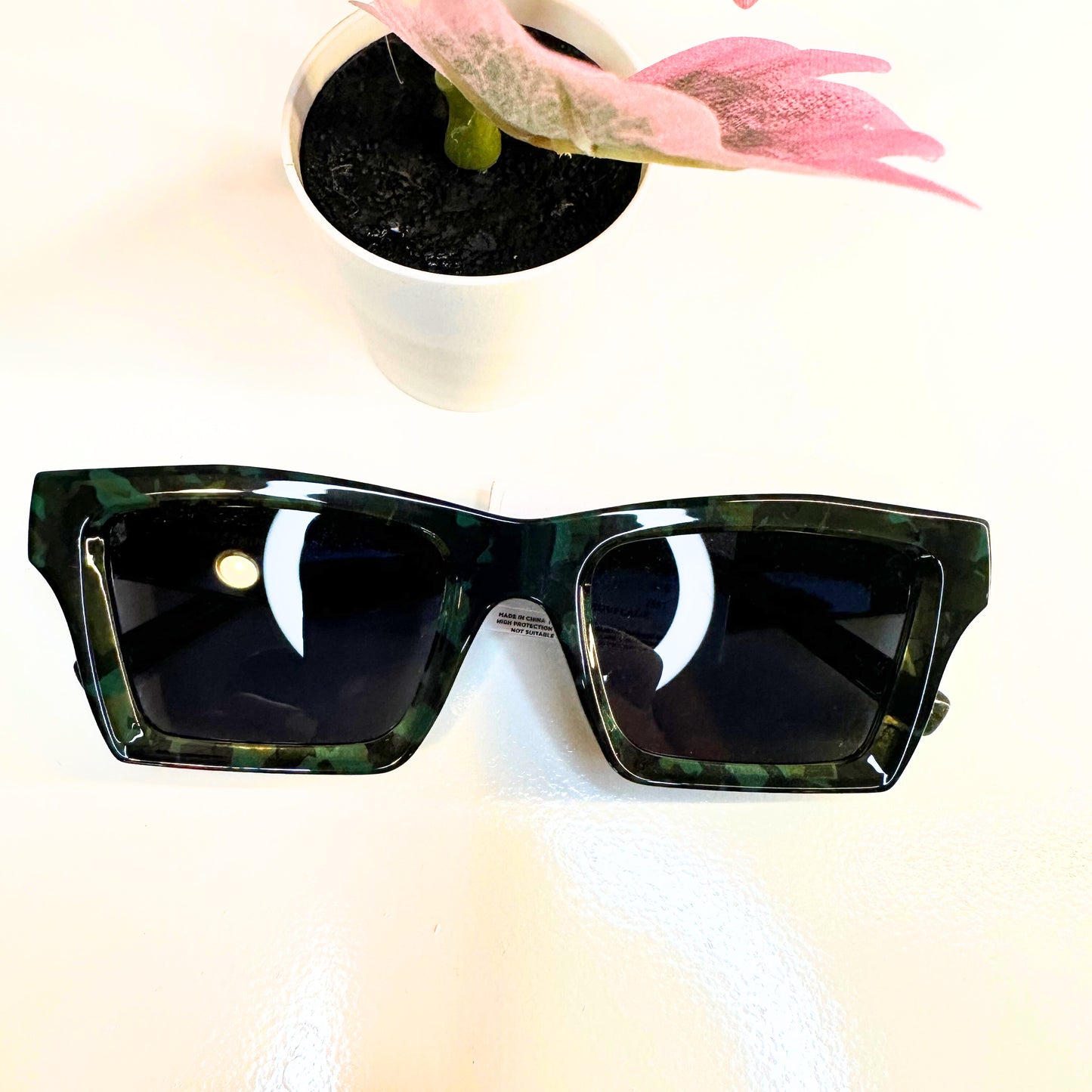 Green Tortoise Shell Sunglasses