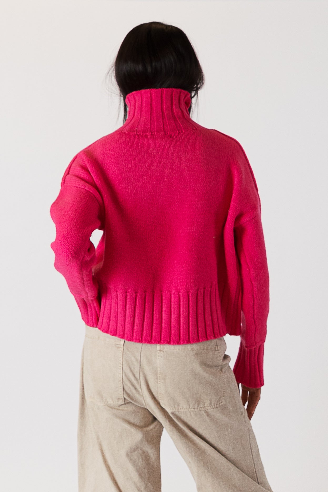 Calli - Fucsia Turtleneck Sweater