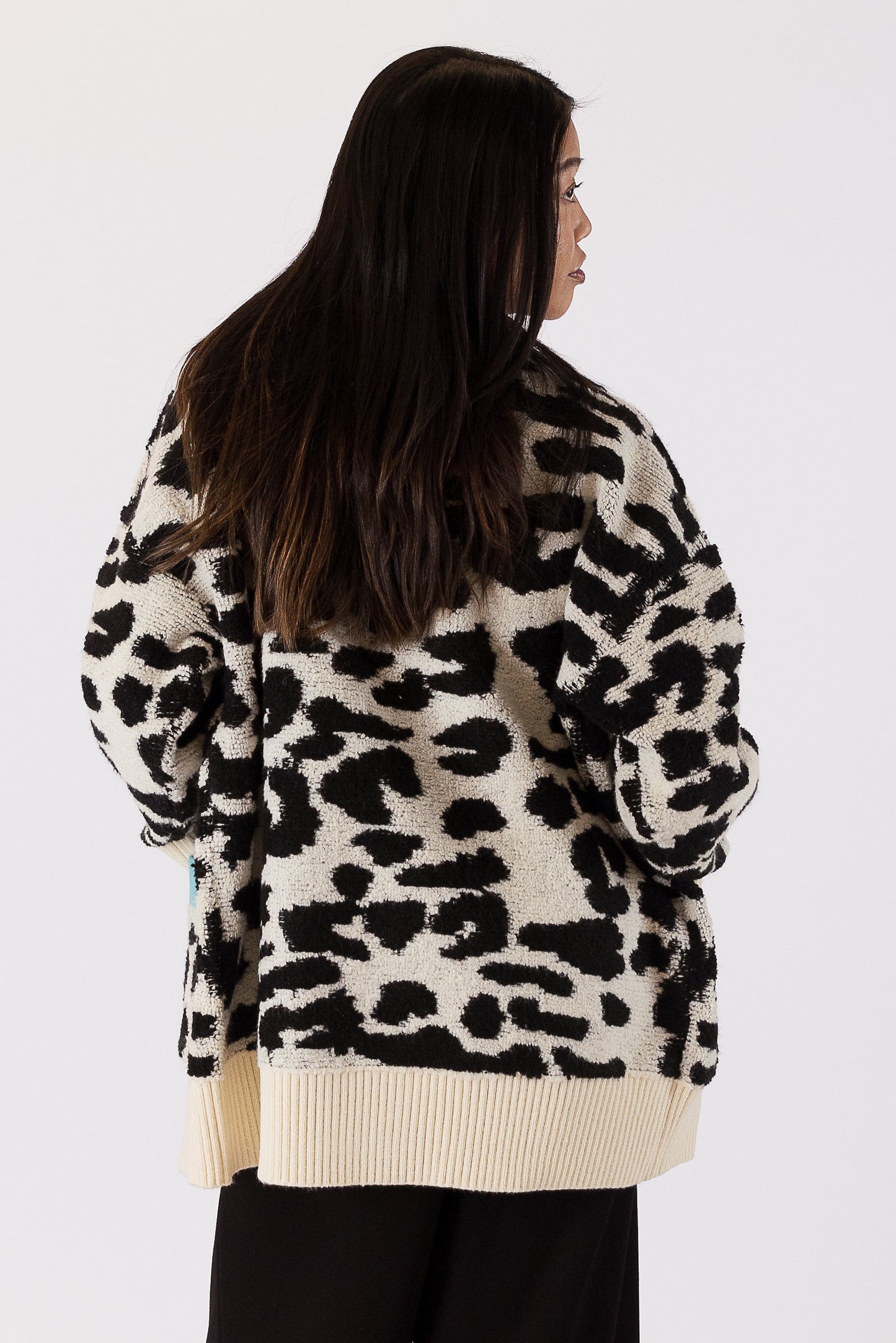 Leo - Leopard Print Cardi with Teal Detail