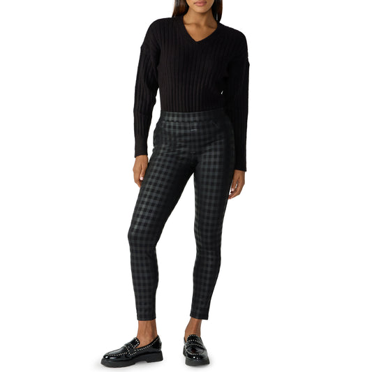 Runway Legging - Coated Black Plaid