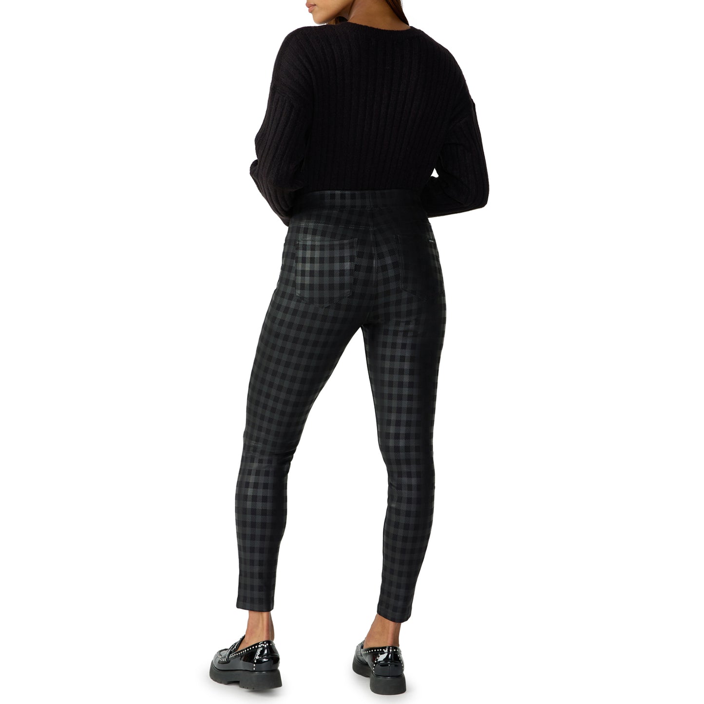 Runway Legging - Coated Black Plaid