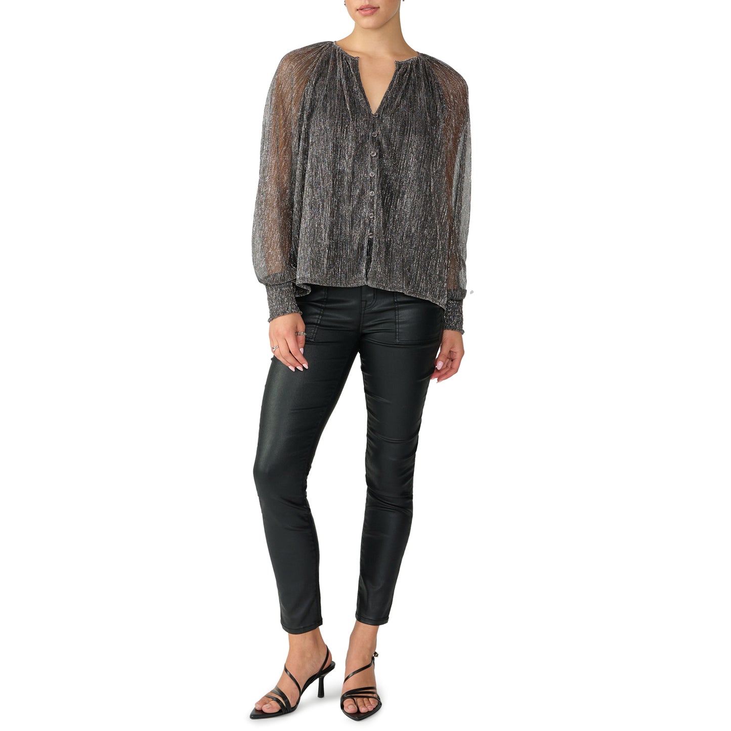 Love Always Metallic Blouse - Black