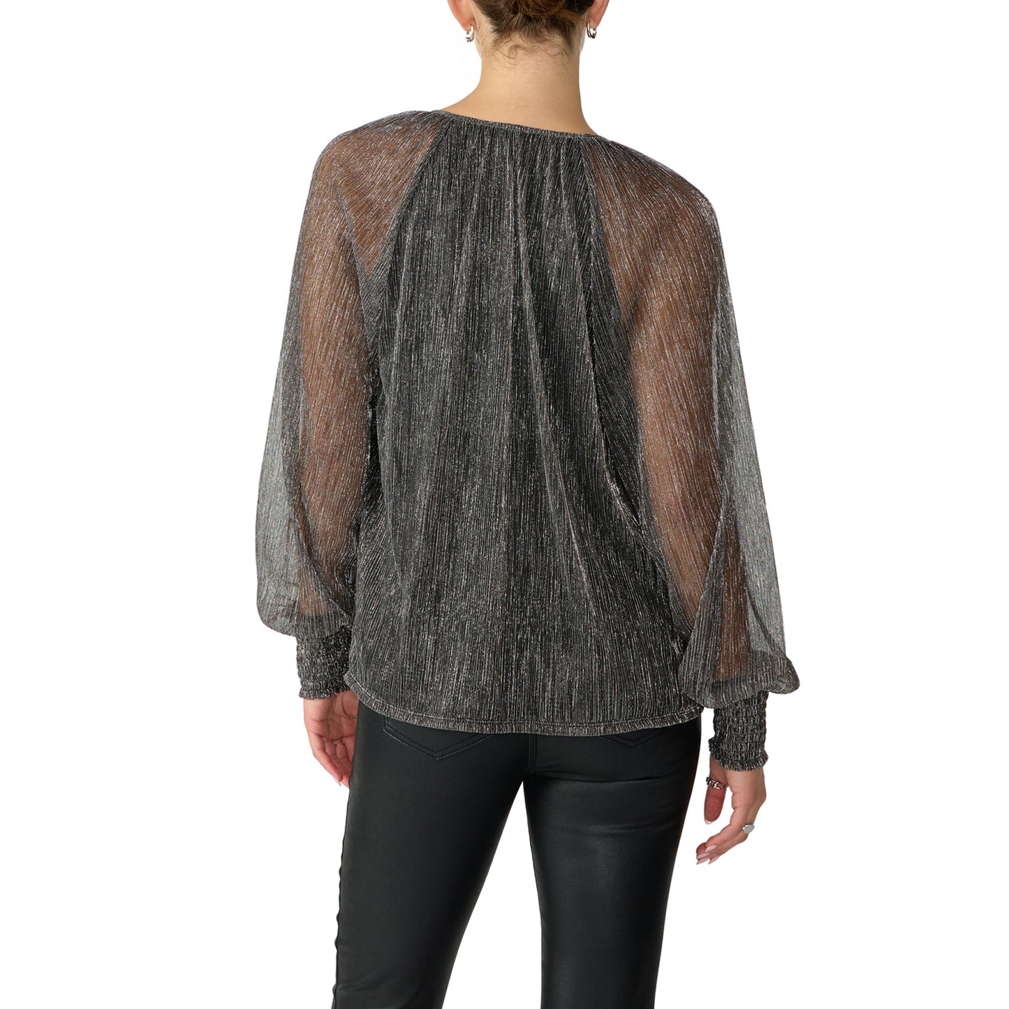 Love Always Metallic Blouse - Black