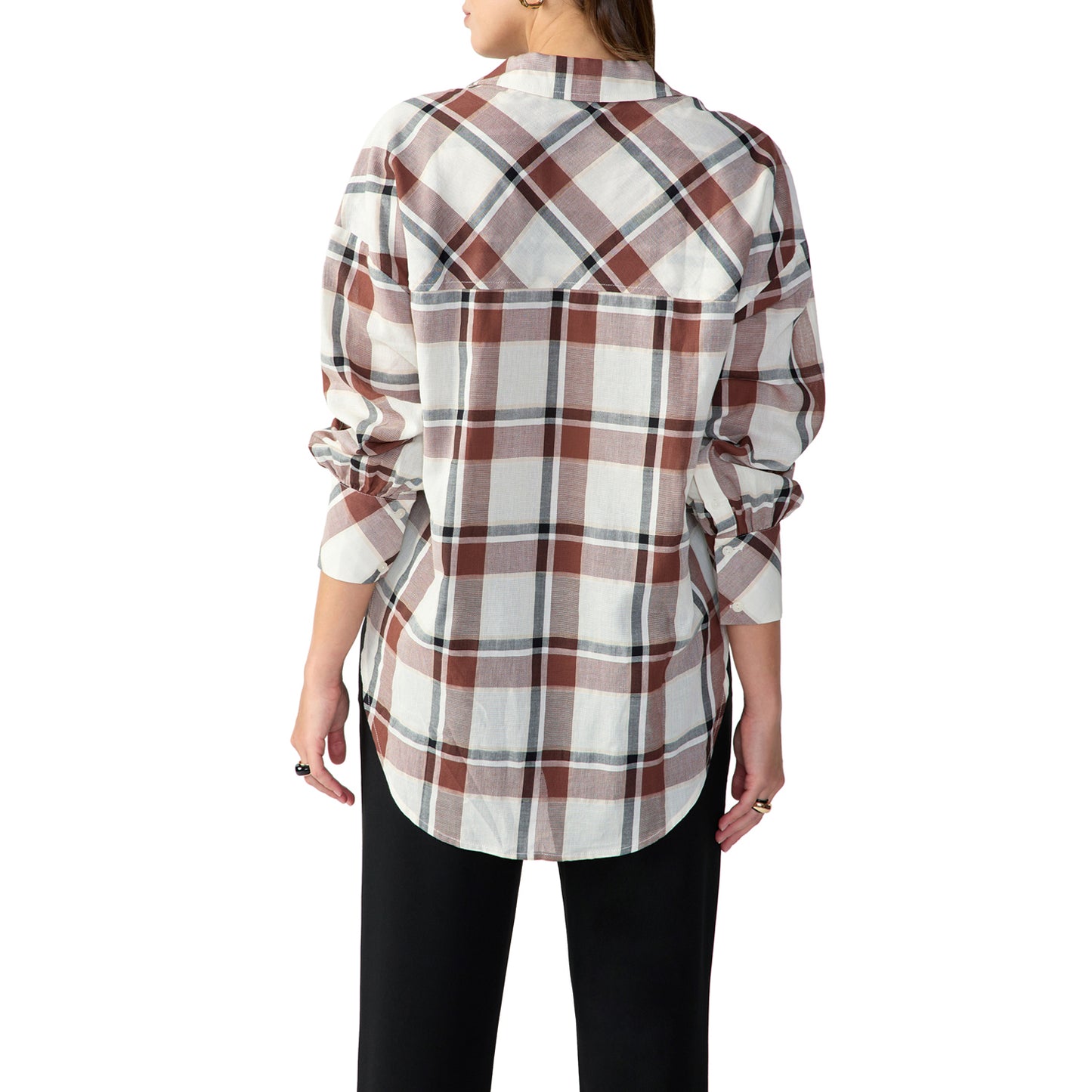 Dropped Shoulder Tunic - Plaid