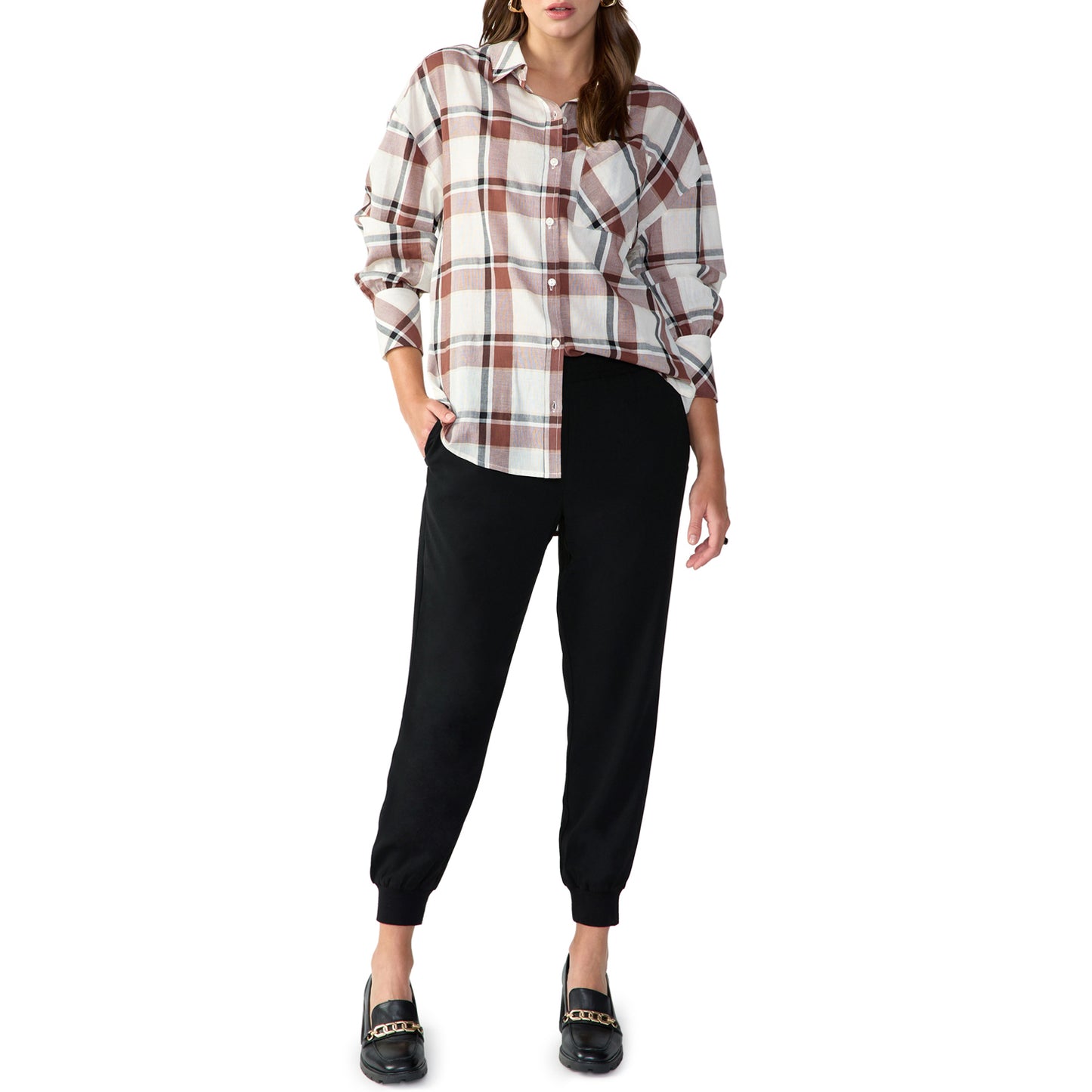 Dropped Shoulder Tunic - Plaid