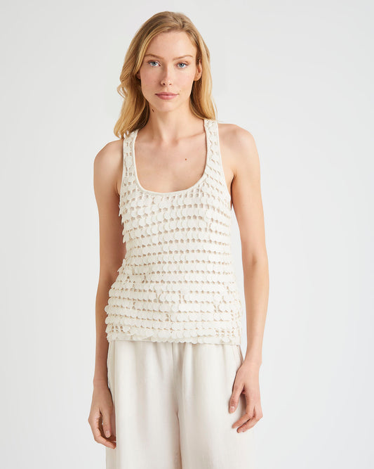 LARGE SEQUINS TANK - IVORY